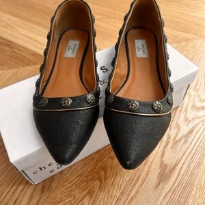 Chelsea & Zoe Black Leather Women's Flats